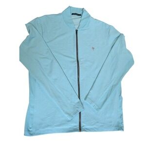 Greyson Clothiers Siasconset Full Zip Golf Jacket Blue Palm Tree Logo Mens Med